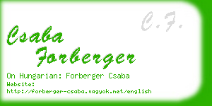 csaba forberger business card